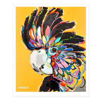 Black Cockatoo on Mustard Art Print