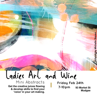 Ladies Art & Wine Evening - Mini Abstracts - Feb 24th, 7-10pm